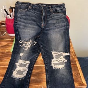 16. American Eagle distressed skinny jeans. Dark wash. EUC.